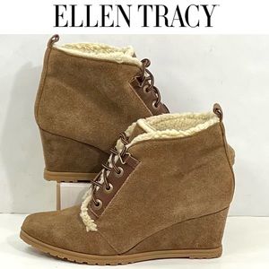 Ellen Tracy Women’s Torino Wedge Suede Ankle Boots